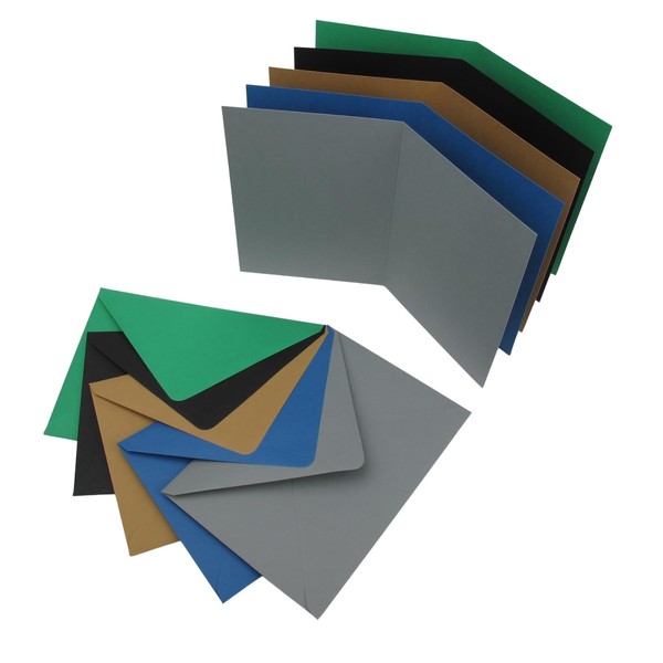 Set of 50 Folding Cards Blank with Envelope Colourful, DIN
