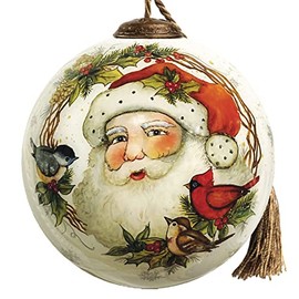 Inner Beauty Winter Forest Santa Wreath Hanging Ornament, Christmas
