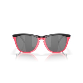 Oakley Unisex's Oo9289 Frogskins Hybrid Sunglasses, Matte Black/Neon Pink/Prizm Black, 55 mm