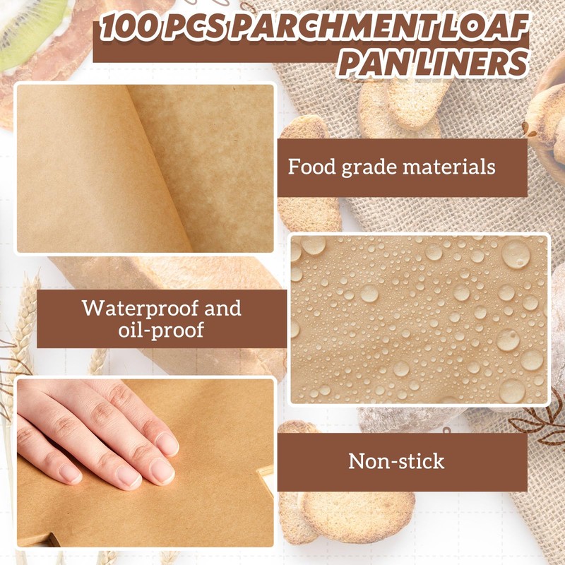 Feifeiya 150 Pcs Loaf Pan Liners for Baking Bread Pan