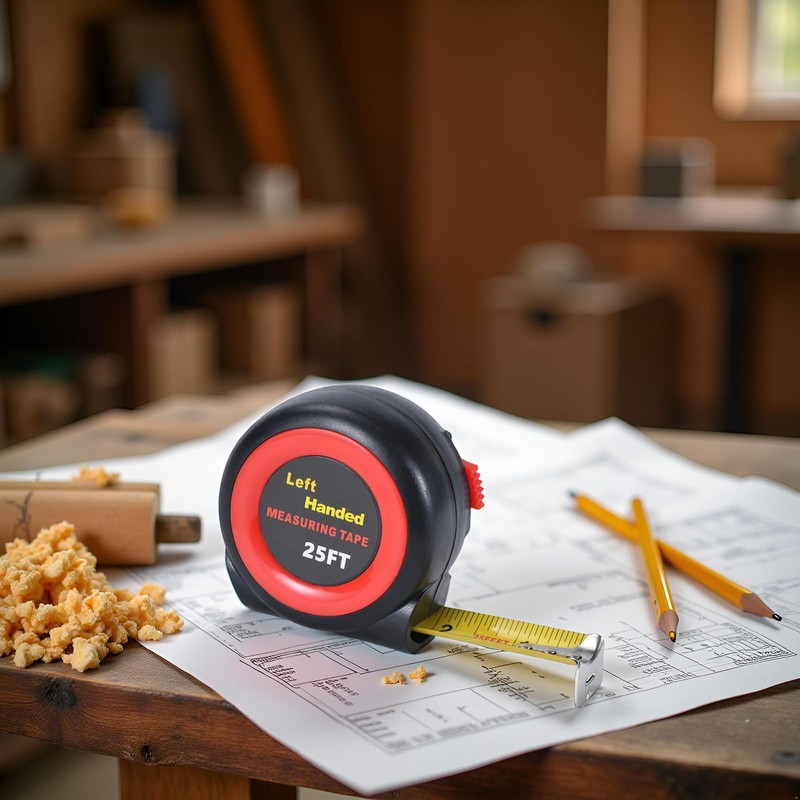 Left Handed Tape Measure, Lefty Self-Lock Measuring Tape Tools for