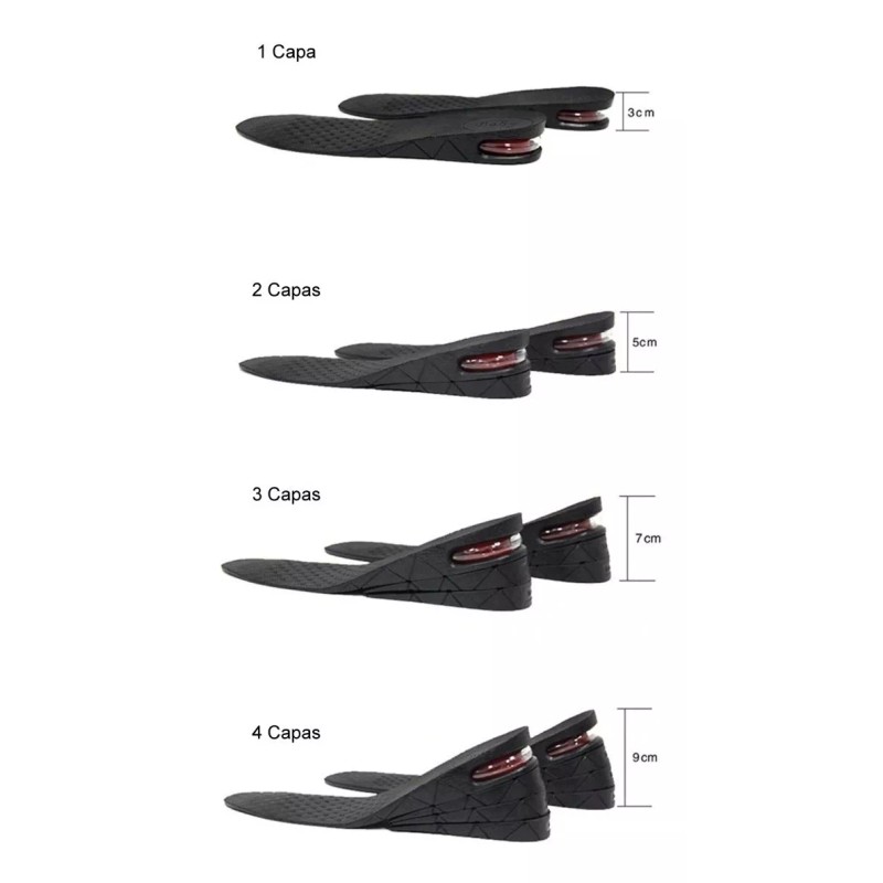 SJTR Plantillas Mágica Unisex Aumenta Estatura Hasta 9 Cm