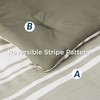 Bedsure Queen Comforter Set 7 Pieces, Olive Green Striped Bedding