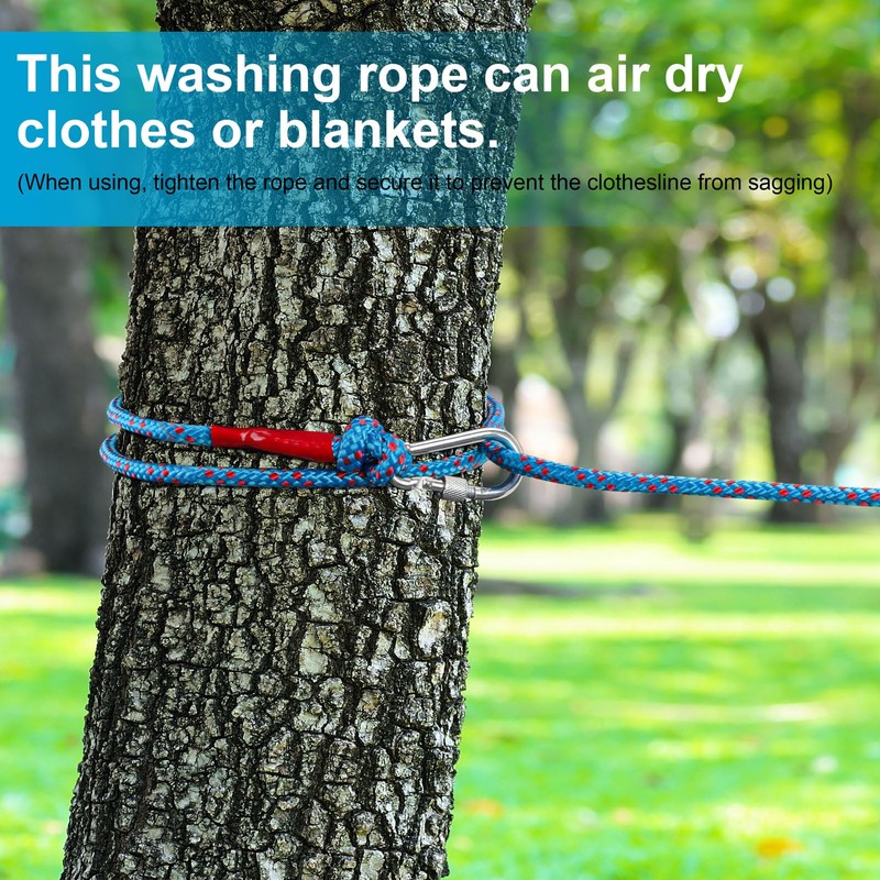 20M Polyester Washing Line Rope,10MM Heavy Duty Clothes Line with