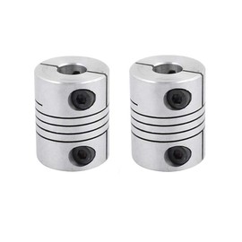 Xnrtop 8mm to 8mm Shaft Coupling 25mm Length 20mm Diameter Stepper Motor Coupler Aluminum Alloy Joint Connector for 3D Printer CNC Machine DIY Encoder (Pack of 2