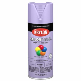 Krylon K05521007 COLORmaxx Spray Paint and Primer for Indoor/Outdoor Use, Gloss Gum Drop Purple 12 Ounce (Pack of 1)