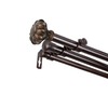 Candice 13/16" Triple Curtain Rod 66-120 inch - Cocoa