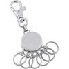 Jadani Metal Keyring with Carabiner Hook 6 Removable Rings, silver