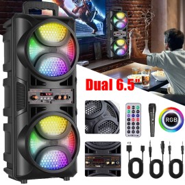Dazone 3000W Portable Bluetooth Party Speaker with Subwoofer Heavy Bass + Remote & Mic