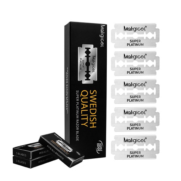 MATGICOL Double Edge Safety Razor Blades - 100 Count Premium