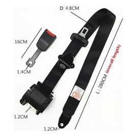 Cinturón De Seguridad De 3 Puntos Universal Retráctil 2pzs