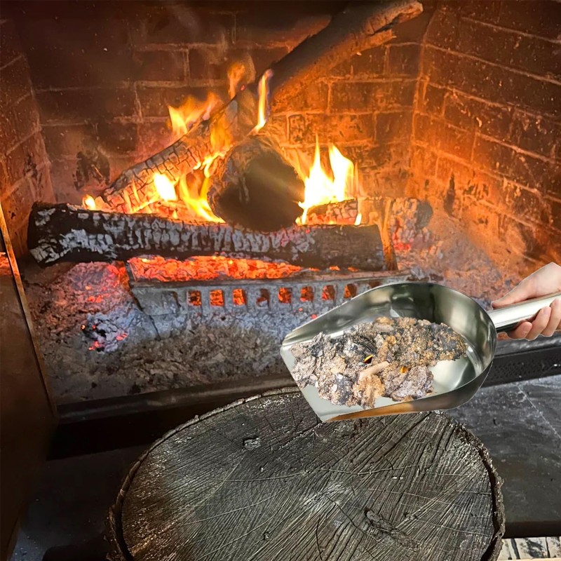 AWISEFULL Fireplace Shovel 14.4" Ash Shovel Heat Resistant Fireplace Scoop