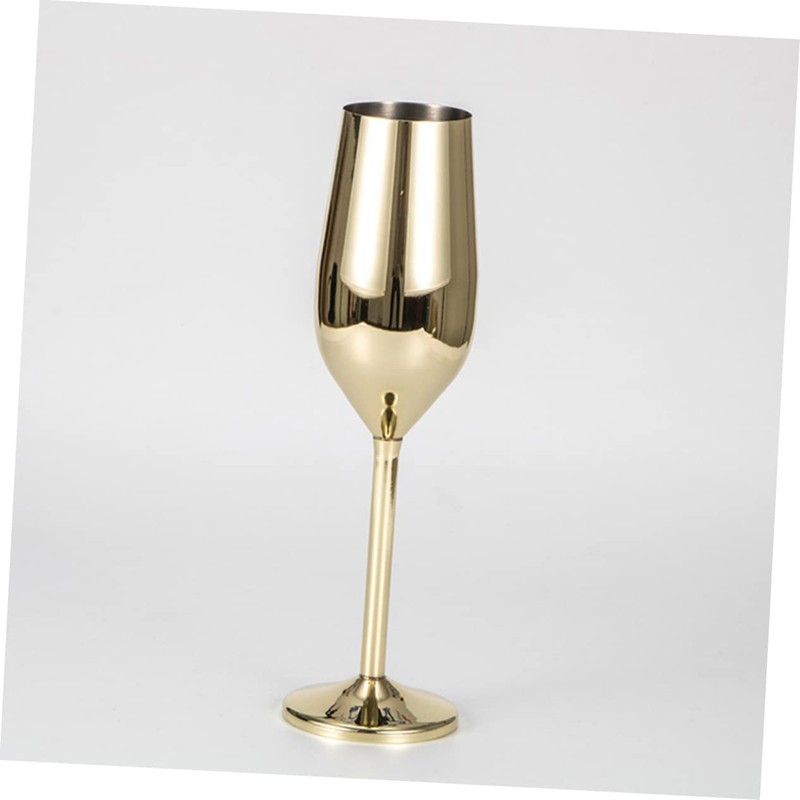 LABRIMP Stainless Steel Goblet Gold Plating Unbreakable Wine Cup for