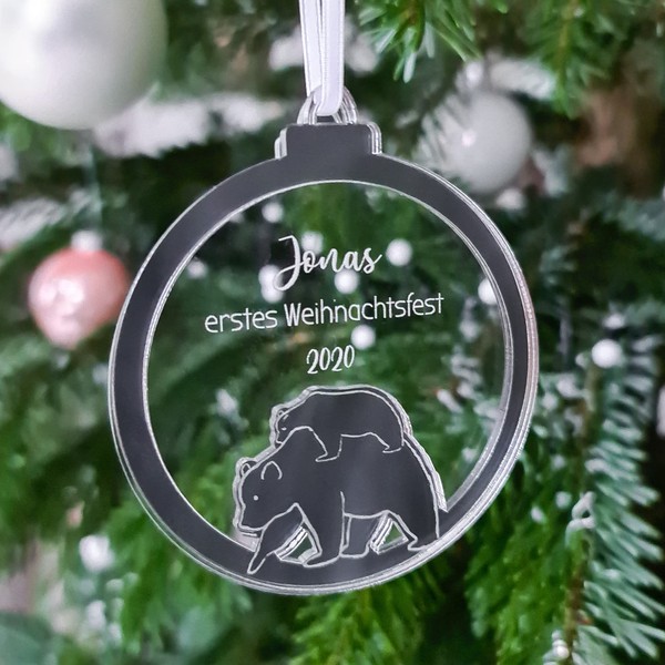 Personalisierte Weihnachtskugel mit Name - Mein erstes Weihnachten Kugel Baby
