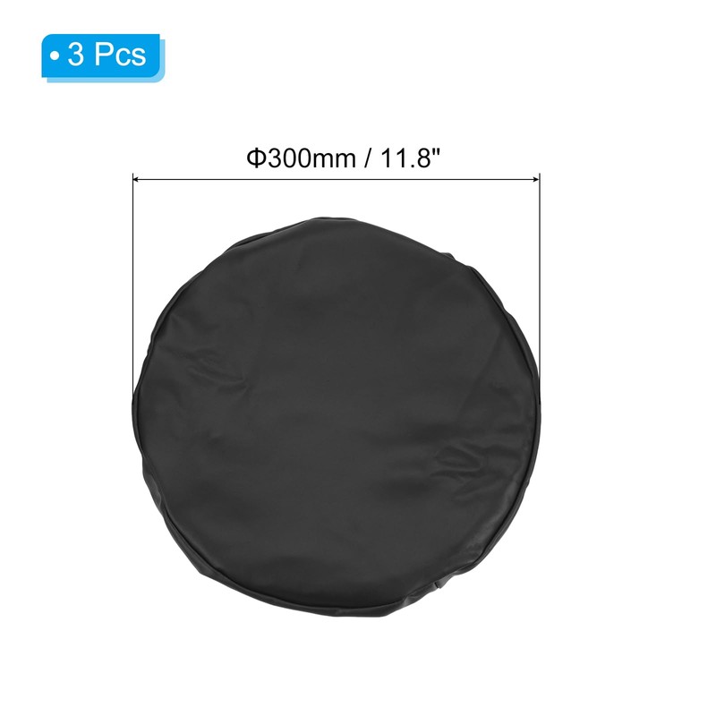 PATIKIL Round Bar Stool Cover, 3 Pack PU Leather Elastic