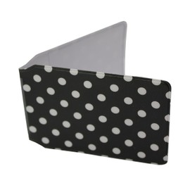 Customcard ltd Printed Two Card Holder for Credit, Bus, Travel, School, Dinner Pass, Oyster Card Holder (PolkaBlack)