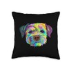 Colourful Dog Border Terrier Throw Pillow