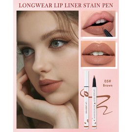 Lipliner flüssig, matt, brauner Lipliner & Lip Tint, langanhaltend, Nonstick Cup, wasserfest, Lippenstift, langanhaltend, Lippen, Konturenstift, Make-up, Geschenke für Frauen, 5