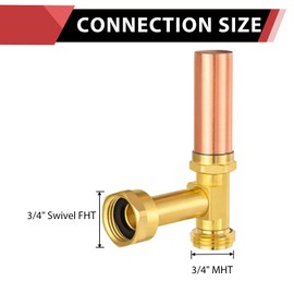 (Pack of 2) EFIELD A-240 Angle Copper Water Hammer Arrestors, 3/4 Inch Swivel FHT x 3/4 Inch MHT For Washing Machine Connection