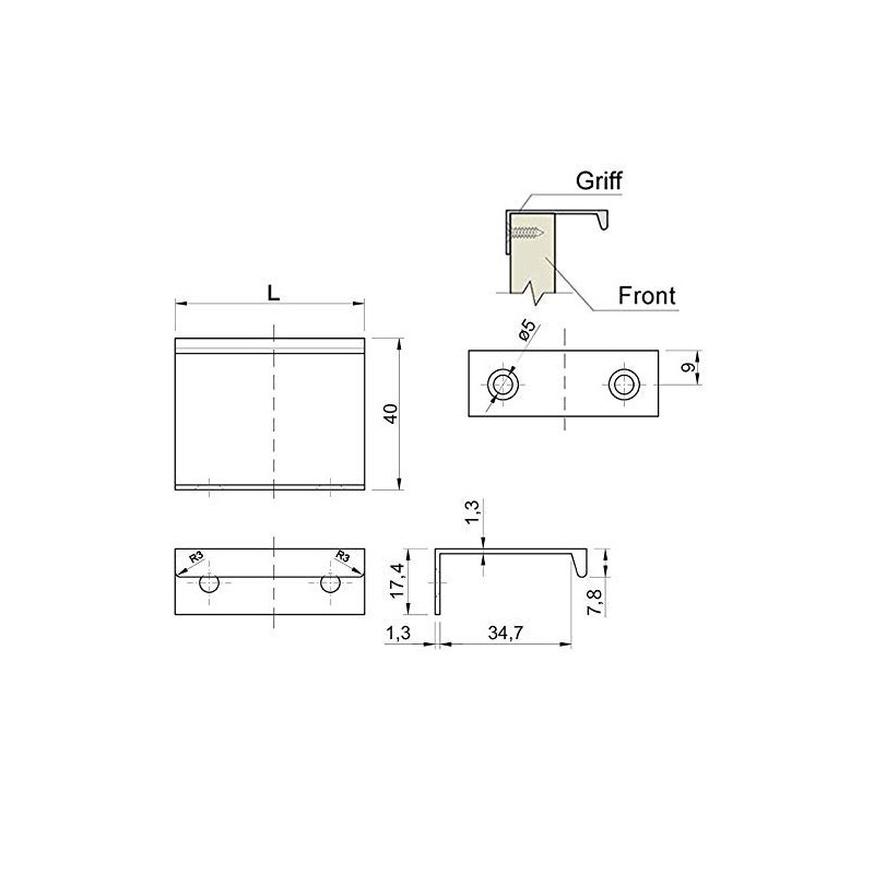 SOTECH Blankett Jane Furniture Handles 150 mm Matt Chrome Kitchen