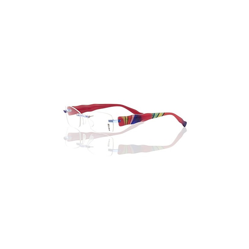 Switch It 2129 Glasses Frame, Red / Lime Blue, Half