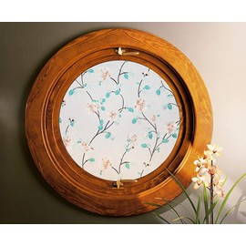 Autotech Park Precut Circle Window Film, Flower Blossom Design, Self Static Adhesive Cling, 27 inch Diameter