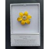 Daffodil Brooch Radiant Yellow Enamel Petals & Gem Middle