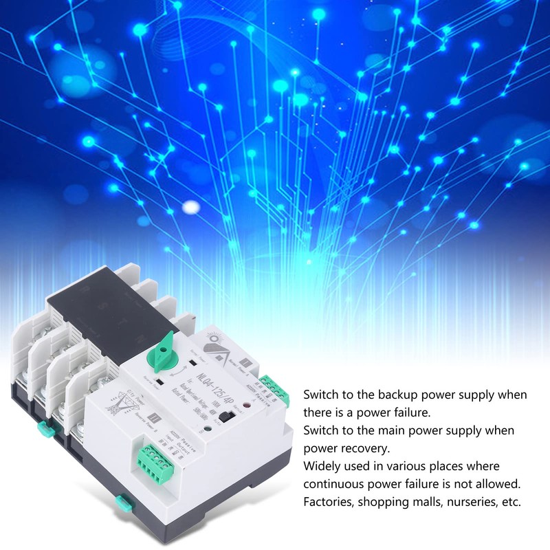 Walfront NLQ4125 4P Dual Power Automatic Transfer Switch 100A AC220V
