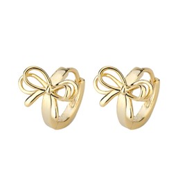 Dainty Gold Bow Hoop Earrings Lightweight Bow Knot Earrings Trendy Bow Earrings Jewelry Gifts for Women Birthday Gifts Mother's Day Gifts