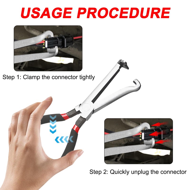 2pcs Electrical Disconnect Pliers - Straight and Curved Handle Electrical