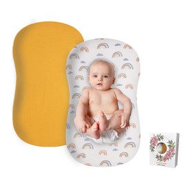 Baby Lounger Cover 2 Pack, Muslin Baby Lounger Organic Cotton Cover, Newborn Lounger Cover Soft & Breathable Removable Infant Lounger Slipcover for Boys Girls, Covers Only