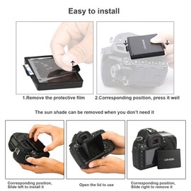 STSEETOP Camera LCD Sun Shade Sun Hood Camera LCD Viewfinder Professional Optical Sunshade with Screen Protector for Nikon D750