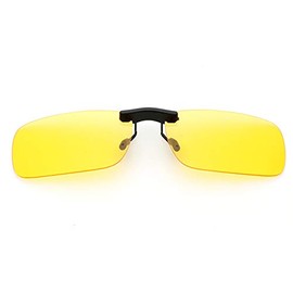 WangToall Clip-on Sunglasses, Polarized Lens, UV400, Night Driving, Polarized Sports Sunglasses Included, Flip Up, Polarized Clip Glasses, UV Protection, Front Clip-on Sunglasses, Storage Case