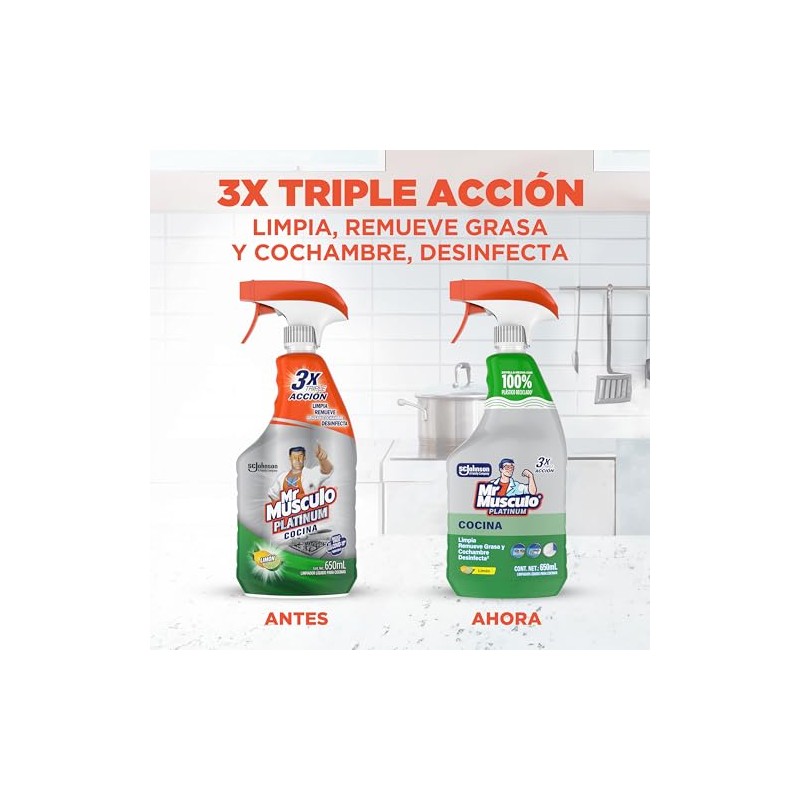 Mr Musculo Limpiador De Cocina Desengrasante Platinum 650 ml