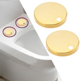 LT Easiyl Toilet Seat Hinge Cover 60mm Hinge Fixings 304 Stainless Steel Toilet Pan Fixing Decorative Covers Set Gold 4 Pack