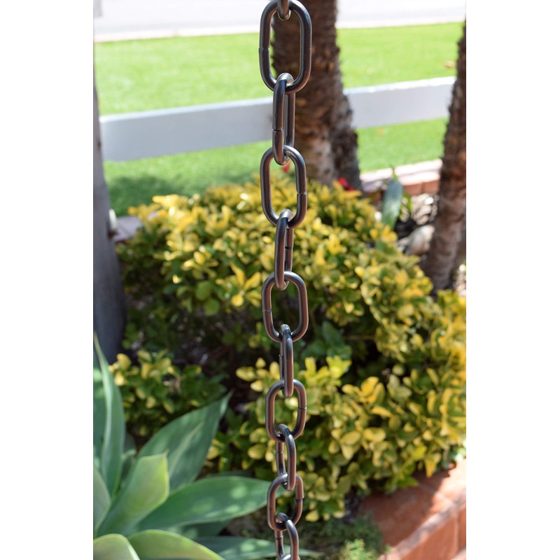 Monarch Rain Chains Aluminum Traditional Link Rain Chain, 8.5 ft
