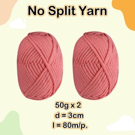 Chunky Yarn for Crochet,Cotton Yarn Thick Wool for Crochet 2x50g Crochet Yarn for Beginners Amigurumi Yarn,Easy Crochet Starter Kit Dark Pink Yarn