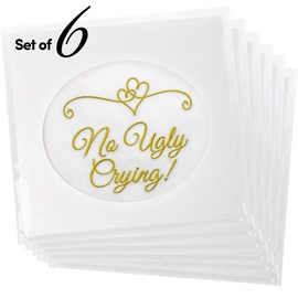Fun Wedding Handkerchiefs | Set of 6 (No Ugly Crying Gold)