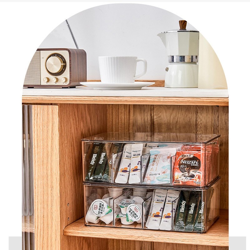 DearCal Tea Storage Boxes- Plastic Transparent Tea box with 8