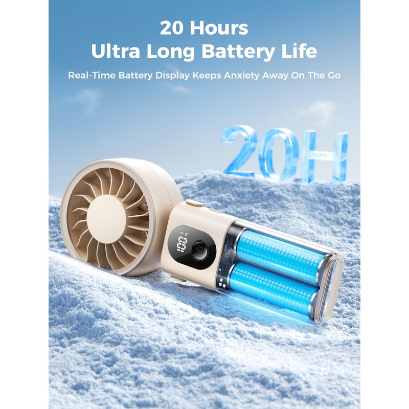 Aecooly Mighty Portable Handheld Fan | 20H Max Cooling Time