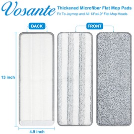 2pcs Microfiber Mop Pads, Mop Head Replacement for Joymop, Mop Pads Washable Microfiber, Flat Mop Spray Mop Replacement Pads for Universal 13” Inch Flat Mop, Reusable Mop Pads, Cleaning Accessories