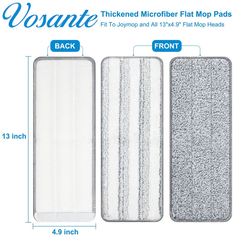 2pcs Microfiber Mop Pads, Mop Head Replacement for Joymop, Mop