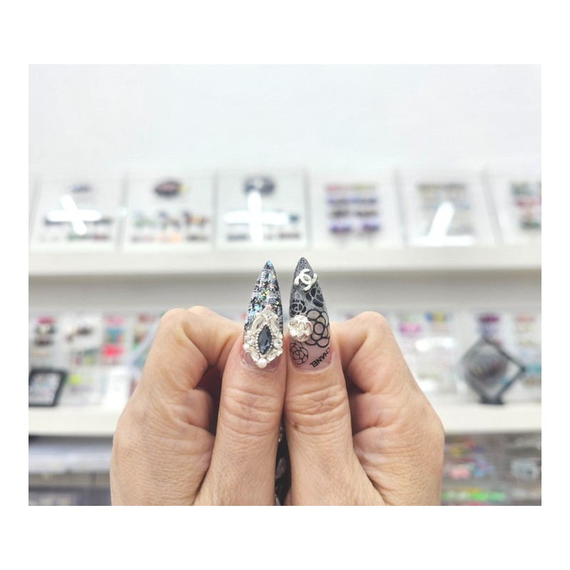 ❣️ Premium Art Tweed Check Handmade Nail Tips ✨ -