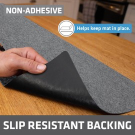 Drymate - Estante y forro de cajón de lujo premium, tela acolchada gruesa, no adhesiva, absorbente, impermeable, antideslizante, forros para armarios de cocina, armarios (hecho en Estados Unidos) (12 x 59 pulgadas) (paquete de 2) (color gris claro)