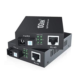 a Pair of Gigabit Ethernet Bidi Media Converter, Single SC Fiber Connector, singlemode, 1310-nm, 40-km