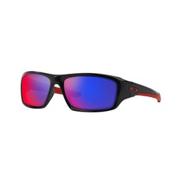 Oakley Men's OO9236 Valve Rectangular Sunglasses, Polished Black/Positive Red Iridium, 60 mm, 1