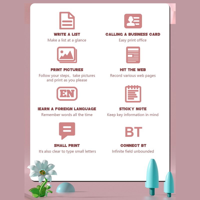 Mini Thermal Printer Multifunction Portable Sticker Maker Instant Photo Inkless