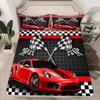 Racing Car Fitted Sheet Single Size, Red Sports Car Bed
