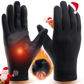 TANSTC Winter Gloves for Women Men Extra Stretch Gloves for Cold Weather with Warm Soft Fleece Lining Windproof Anti-Slip for Daily Work Driving Biking Running,L