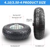 (2 Pack) RRQ 10 Inch Pneumatic Wheel 4.10/3.50-4 Tire, 10"
